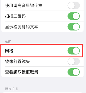 蠡县苹果手机维修网点分享iPhone如何开启九宫格构图功能