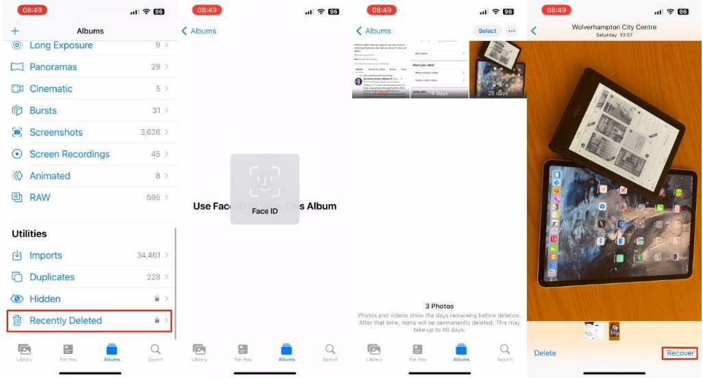 蠡县苹果14维修分享 iPhone14 上恢复已删除的照片 