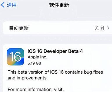 蠡县苹果手机维修分享iOS16 Beta4 更新内容及升级建议 
